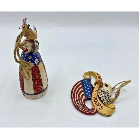 Jim Shore Heartwood Creek Patriotic Angel Eagle Christmas Ornament Lot 2 No Box - Picture 2 of 13